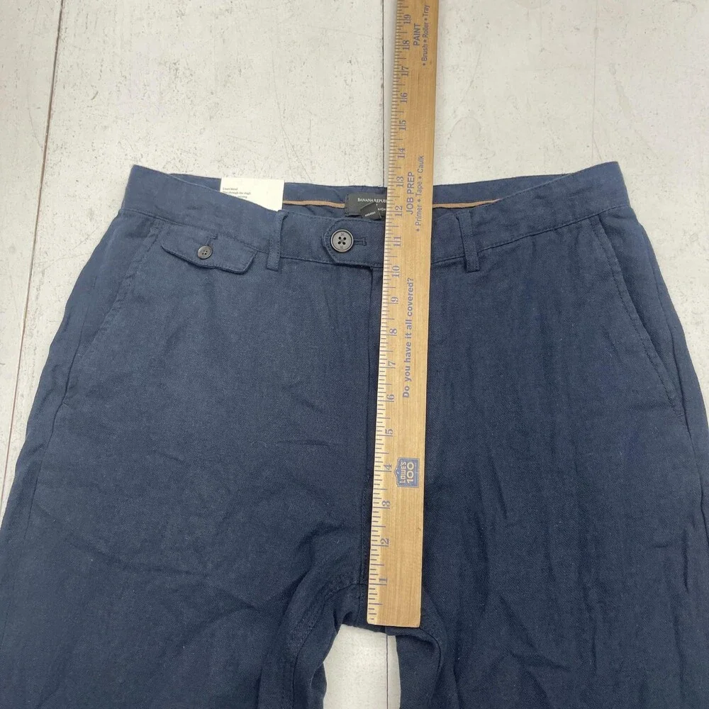 Banana Republic Pants Mens 31x30 Blue Slim Straight Linen Blend Chino Trouser